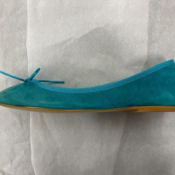 DANIELA FARGION Aqua Suede Ballerina Flats - 7 - Picture 3 of 5